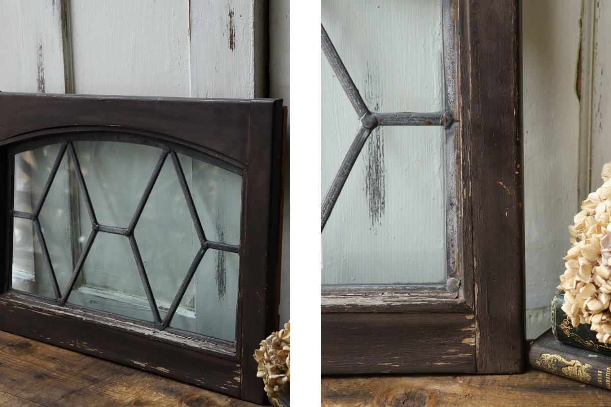 X420-4 イギリスの古い 透明のステンドグラス ガラス窓